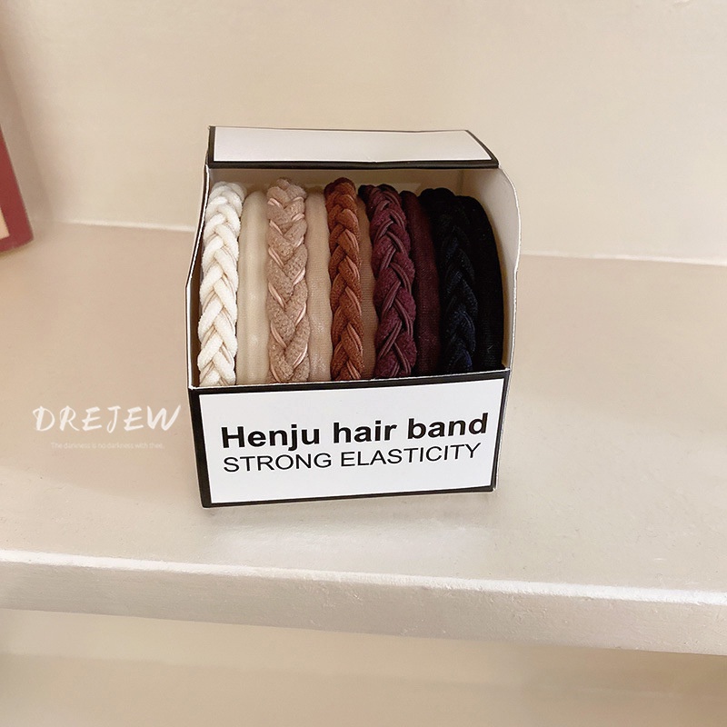 DREJEW Dây Buộc Tóc Đuôi Ngựa Độ Co Giãn Cao Hình Học Đơn Giản Thời Trang
