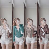 Áo mũ khoá viền gân tăm cá tính