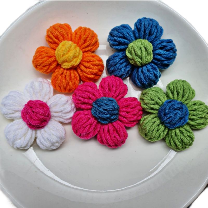 PIN/GHIM CÀI ÁO, BALO HÌNH HOA LEN DỄ THƯƠNG