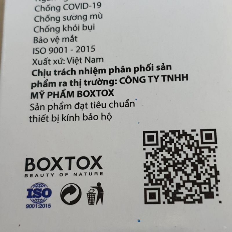 Kính chống giọt bắn Boxtox - Đông Anh Pharmart