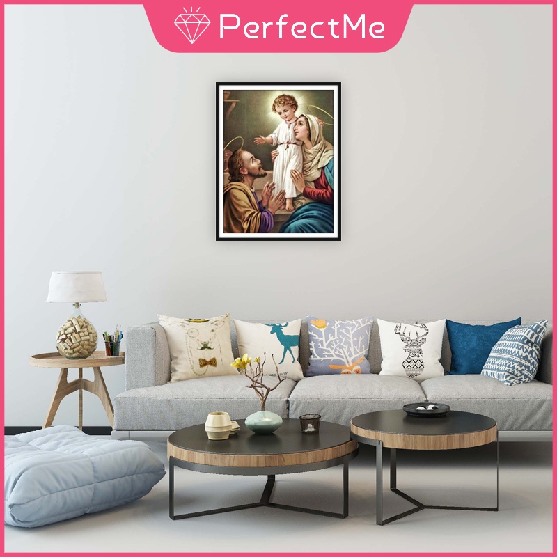 Bộ tranh đính đá 5D tự làm 30*40cm hình Đức Mẹ Mary Jesus