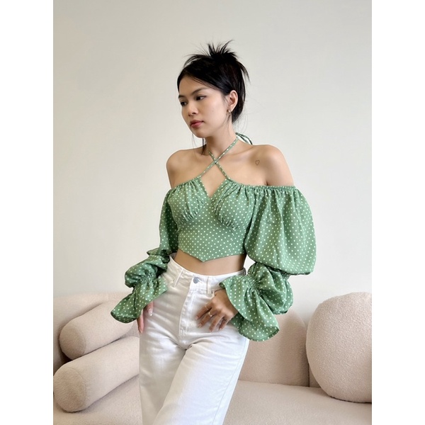 Summer polka dot croptop