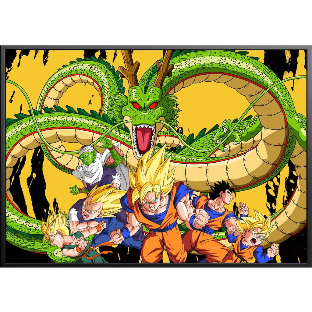 Tranh canvas treo tường DRAGON BALL + khung composite và đinh treo – decor phòng đẹp và ấn tượng