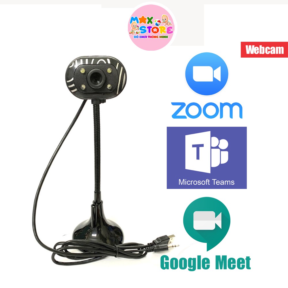 Webcam dùng cho máy tính tích hợp micro - Hỗ trợ Zoom, Microsoft Teams, Google Meet, Zalo