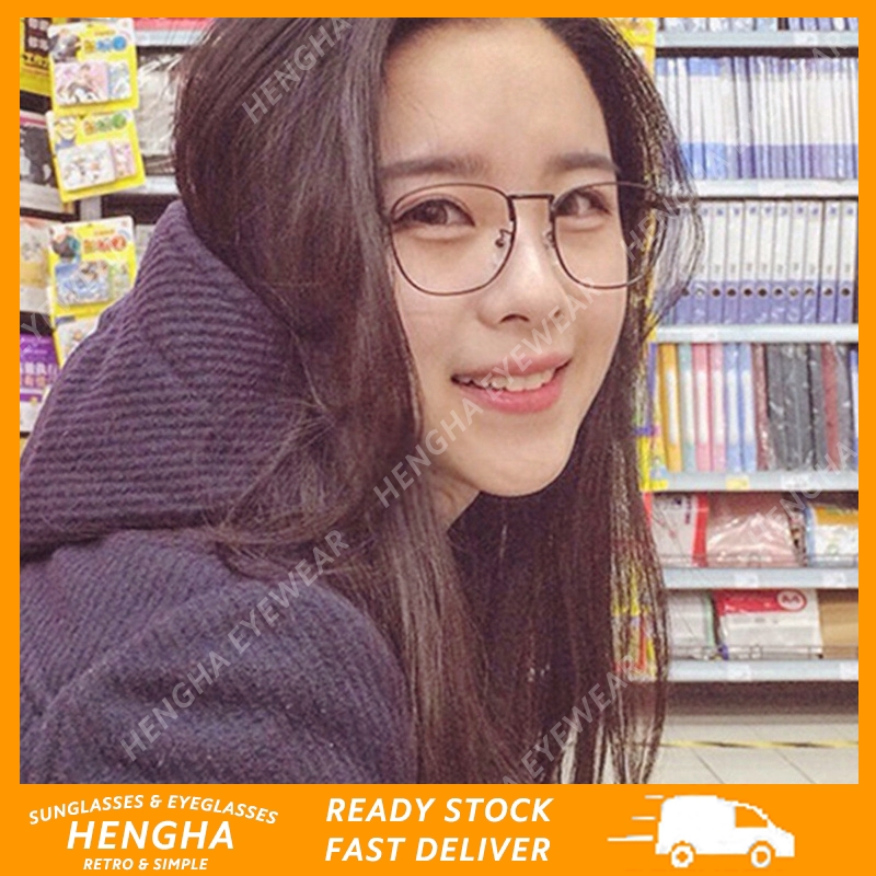 Kính Mát Gọng Kim Loại Hình Chữ Nhật Phong Cách Hàn Quốc Thời Trang