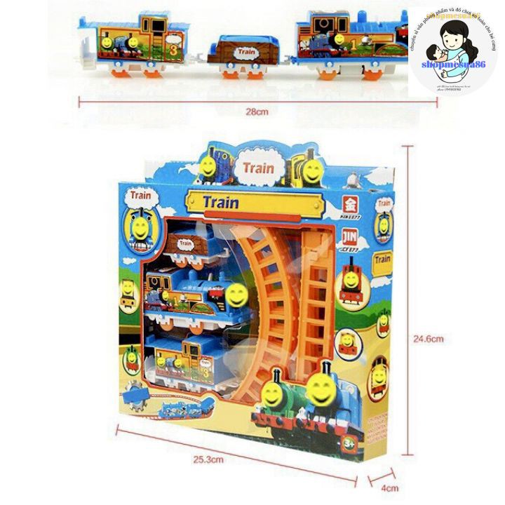 Hộp đồ chơi đường ray xe lửa tàu hỏa Thomas dùng pin_ Đồ chơi cho bé siêu thích thú