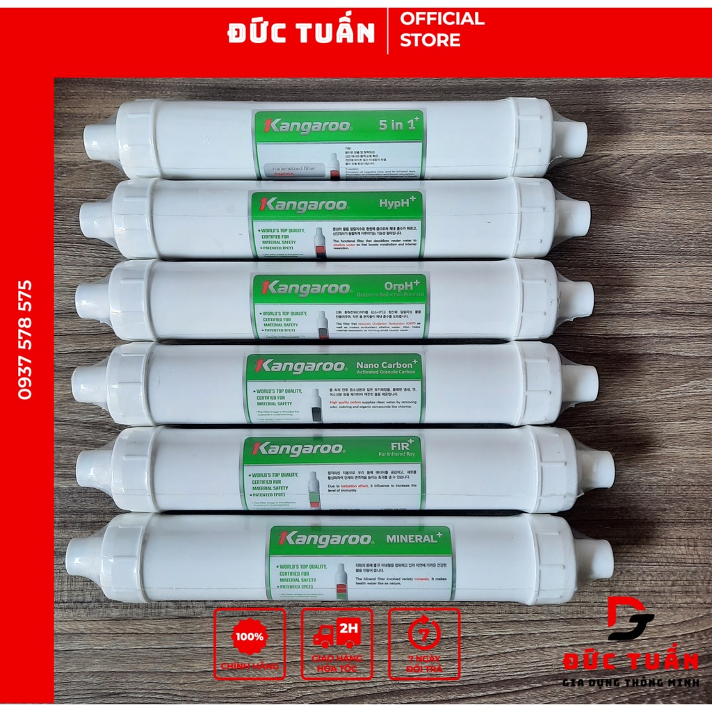 Lõi lọc nước Kangaroo Hydrogen 5 6 7 8 9 10 - Giá từng lõi Tặng cút nối - Máy KG10A4, KG10A5, KG100HK, KG100HP, KG100HA