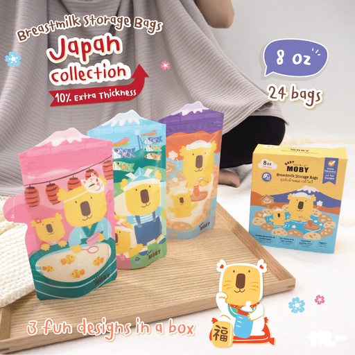 Túi trữ sữa tiện lợi cảm biến nhiệt độ Moby Baby Thái Lan Japan Collection