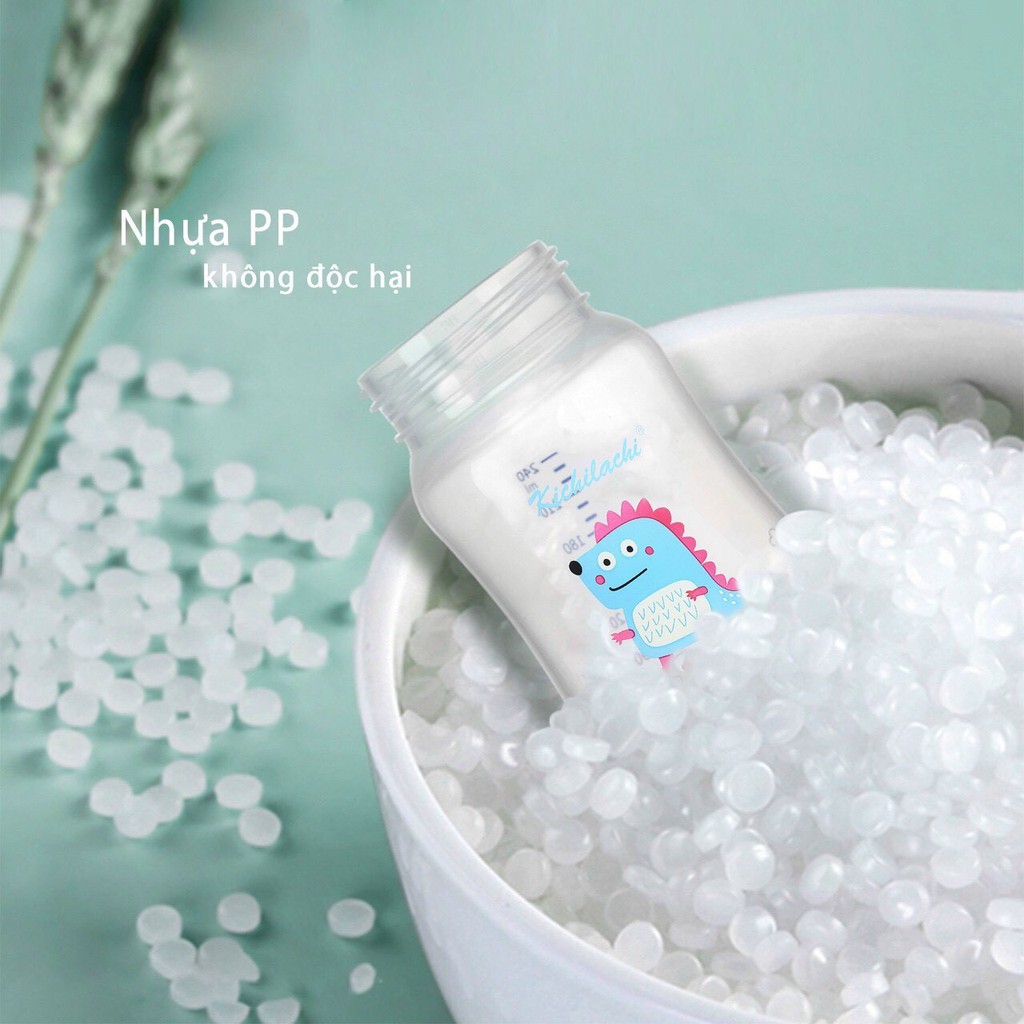 Bình Sữa Cổ rộng Kichi, Bình sữa cho bé nhựa PP 160ml/ 240ml/300ml ( Có quai cầm )