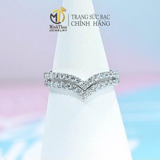 Nhẫn bạc nữ đính đá sáng đẹp phong cách hàn quốc đơn giản, cá tính Minh Thoa JEWELRY