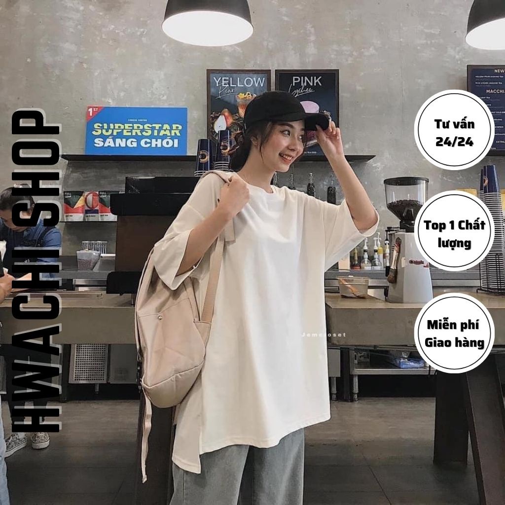 Áo phông rộng xẻ vạt tay lỡ unisex, áo phông xẻ tà form rộng nữ tay lỡ