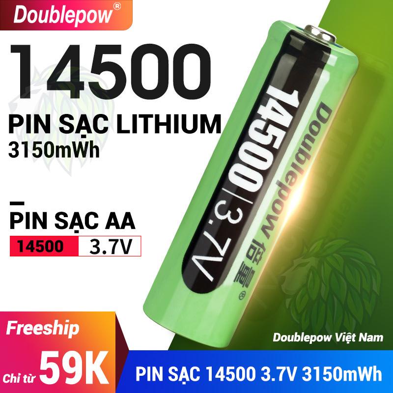Pin Sạc 14500 3,7V Doublepow 3150mWh Lithium-ion pin dung lượng thực dùng cho đèn pin, laze, máy ảnh, quạt mini