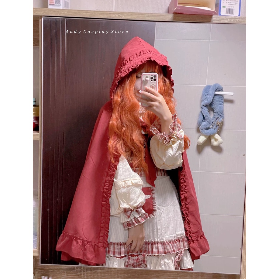 [CÓ SẴN] Wig teen/ tóc giả cam xoăn xù Aiden Alice Garden