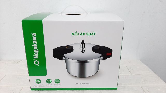 Nồi Áp Suất NAGAKAWA 1452 Cao Cấp, Mẫu Đẹp, Bền, Hầm Nhanh, Tiết kiệm Thời Gian Nấu Nướng