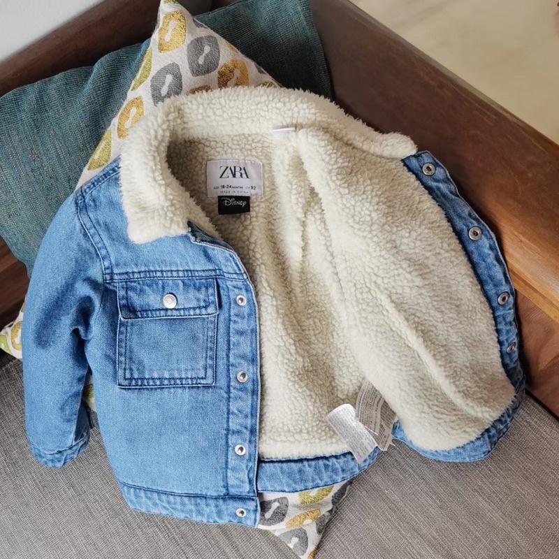 Áo khoác Jean Zara lót lông cừu xuất dư bé trai(mẫu mới)