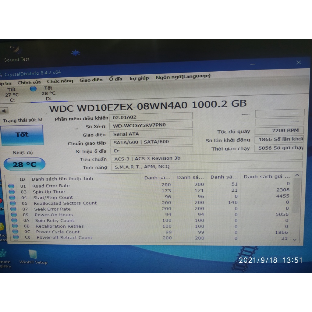 Ổ cứng WD Blue 1TB - 3TB 3.5 inch SATA III 64MB Cache 7200RPM WD10EZEX -2ND