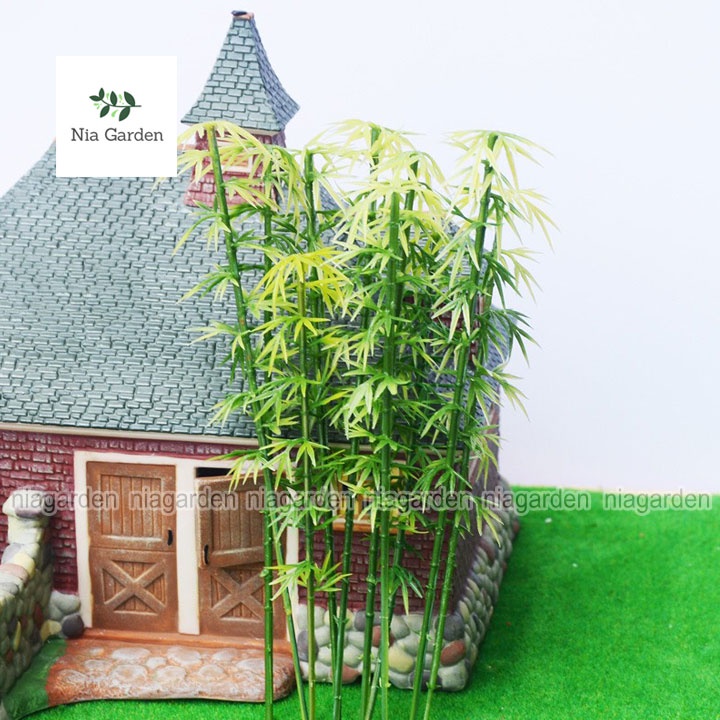 Mô hình trang trí cây trúc tiểu cảnh mini decor chậu cây vườn terrarium bể cá Nia Garden N5