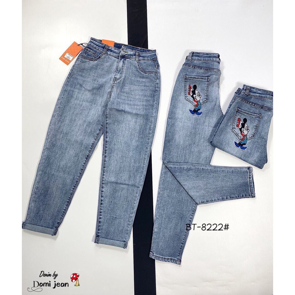 [Freeship] QUẦN BAGGY JEAN NỮ THÊU THỜI TRANG NOBLE FASHION TN148