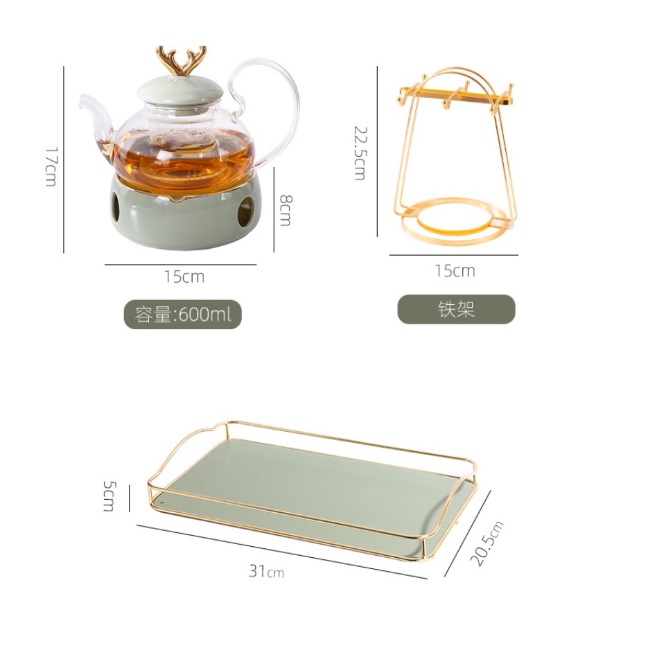 Bộ trà xanh mint. bộ tách pha trà màu xanh ngọc. ấm chén màu xanh ngọc