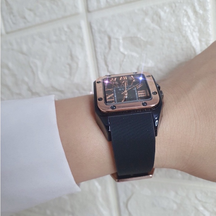 Đồng Hồ Nữ Dây Silicon Mặt Vuông, , Đồng Hồ Thời Trang Thương Hiệu G.UOU