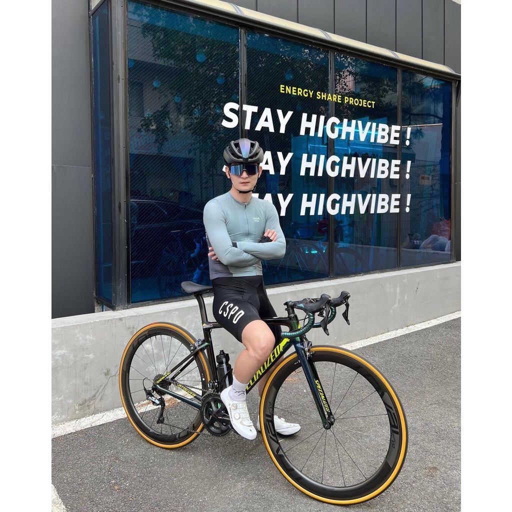Áo Đạp Xe Dài Tay Có Túi Sau Lưng Thiết Yếu LS Jersey CSPD SPEED Areo Fit Race Cut 3