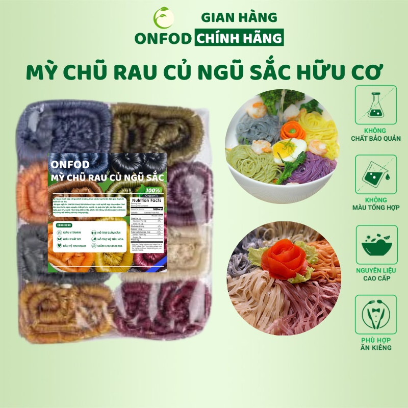 Mì chũ rau củ gạo lứt ngũ sắc sấy lạnh hữu cơ ONFOD ăn kiêng giảm cân cho người tiểu đường, gym, yoga, mẹ bầu 1kg
