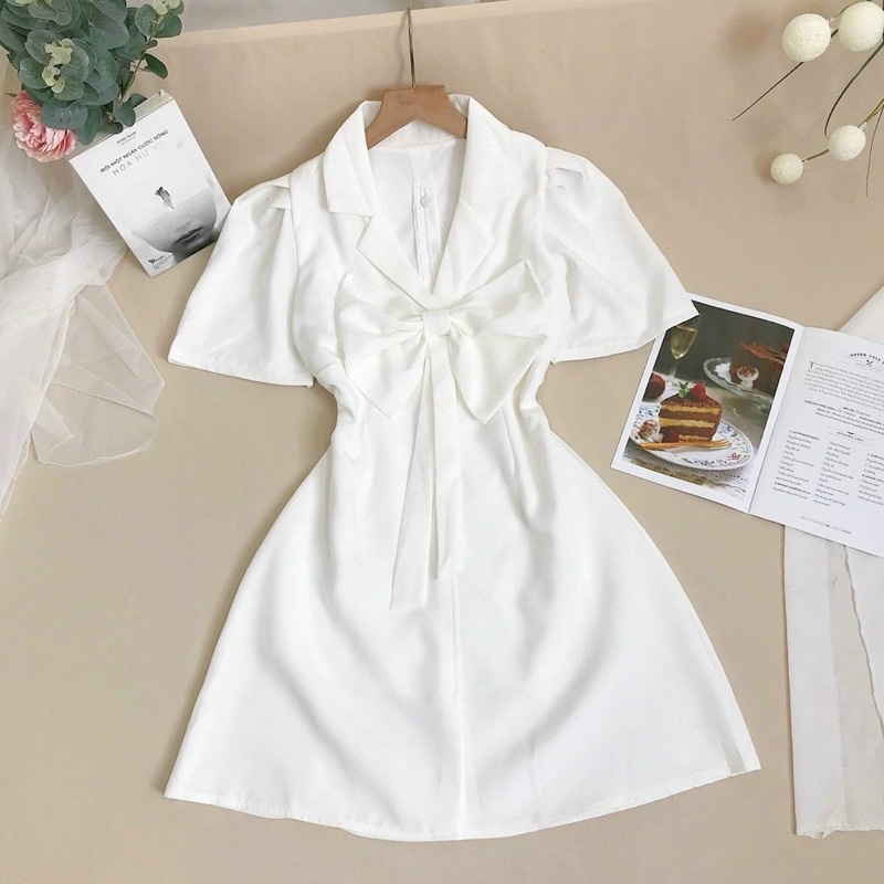 Đầm Vest Cổ Nơ Bigsize 55kg Đến 100kg (M/L/XL/XXL)
