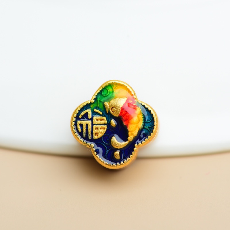 Hạt Xỏ Vòng Tay Chuỗi Hạt Bằng Đồng Nguyên Chất Màu Vàng / Xanh Dương Chống Oxy Hóa Chống Trượt Màu Sắc Mạnh Mẽ