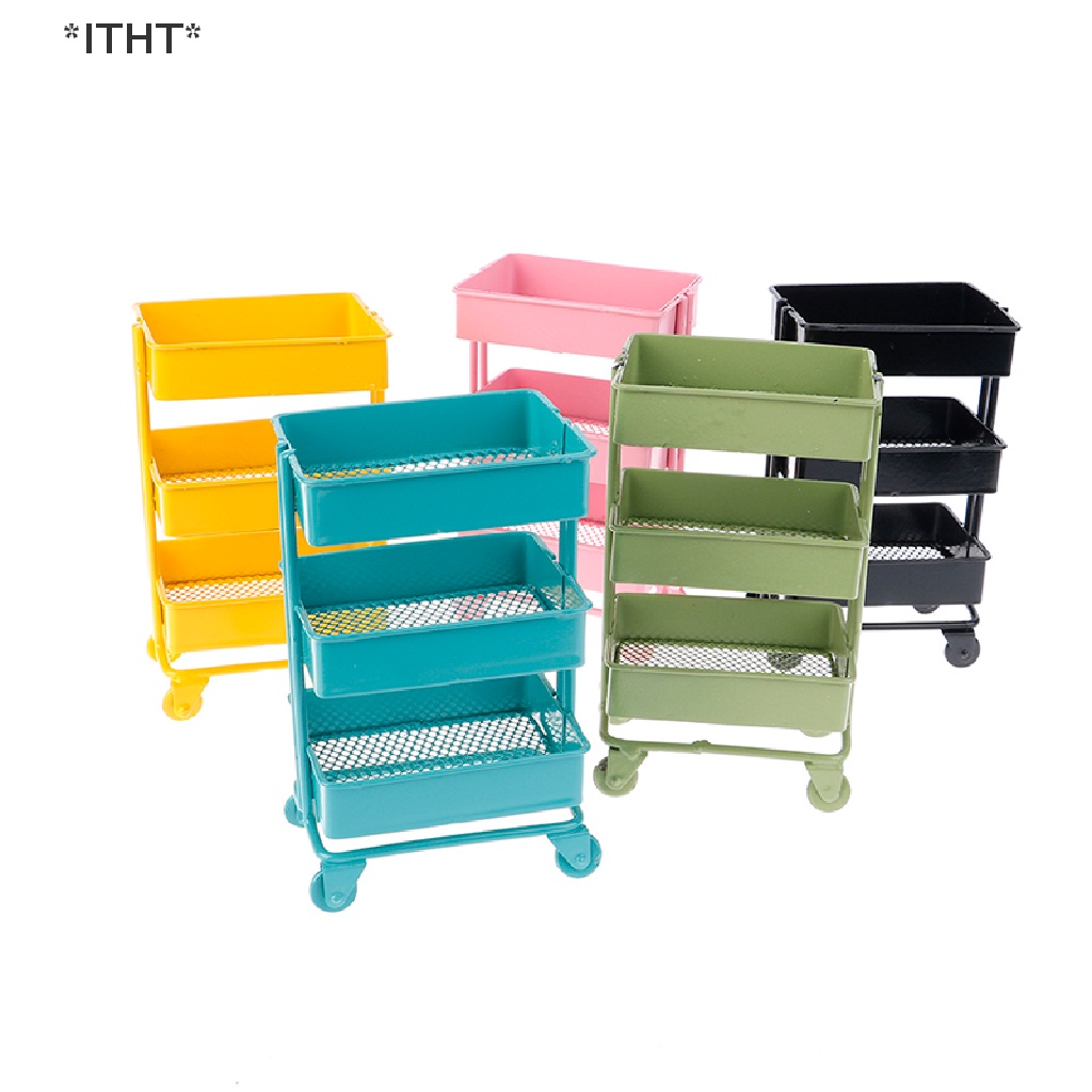 Kệ Để Đồ Có Bánh Xe Tỉ Lệ 1: 12 Trang Trí Nhà Búp Bê