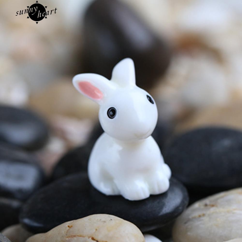 Set 10 mô hình thỏ bằng nhựa dùng để trang trí tiểu cảnh