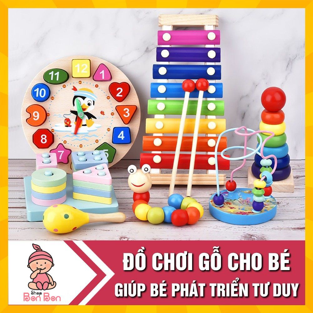 Đồ chơi gỗ an toàn giúp bé phát triển tư duy