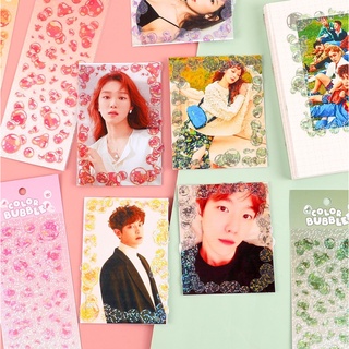 Sticker Hình Dán tròn bong bóng lấp lánh mẫu Hàn Quốc xinh trang trí Toploader