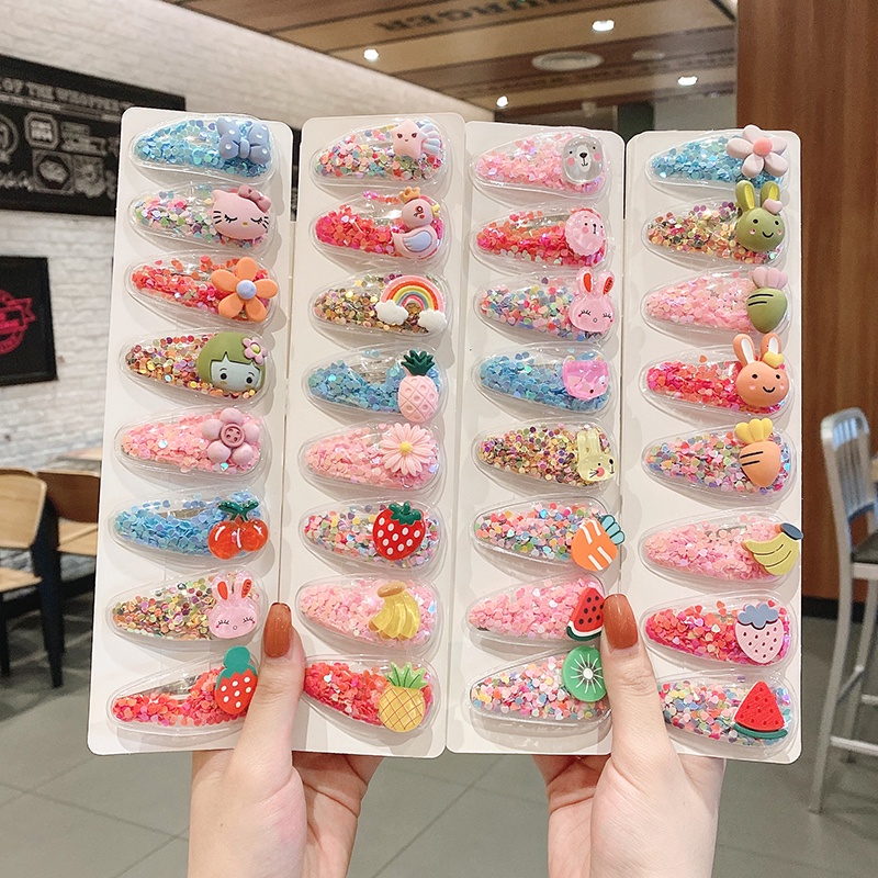 Set 10 Kẹp Tóc Hình Ngôi Sao Nhiều Màu Sắc Dễ Thương Cho Bé Gái