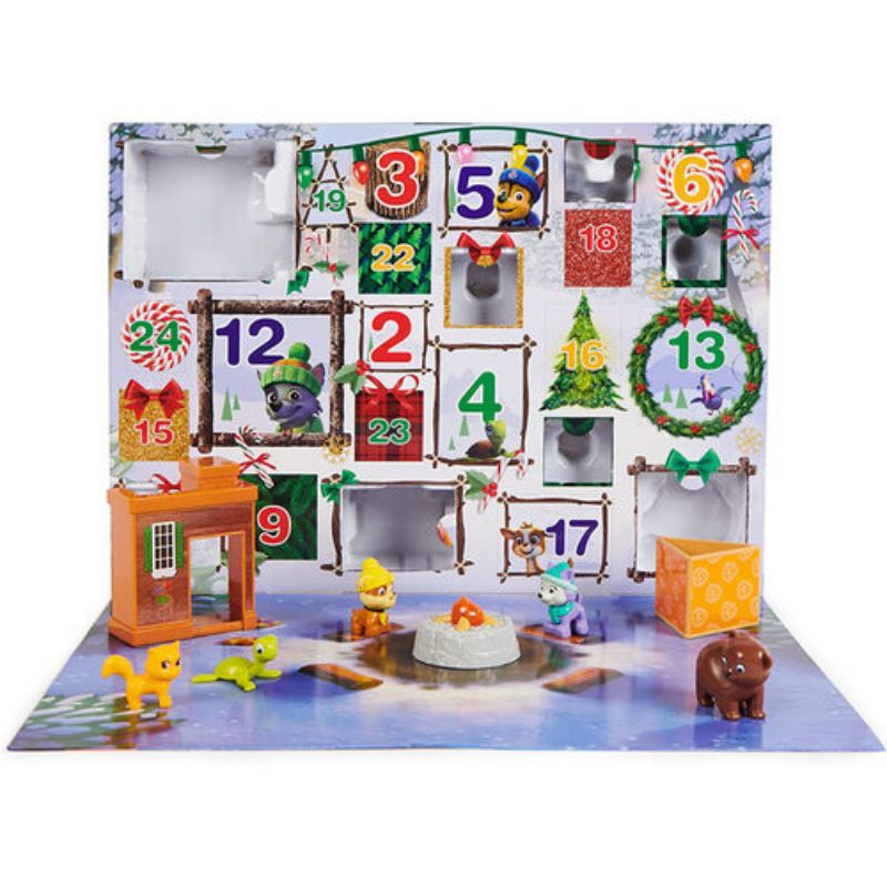 PAW Patrol: Lịch Advent Giáng Sinh với 24 Đồ chơi với 7 chó cứu hộ, 8 động vật và 9 phụ kiện