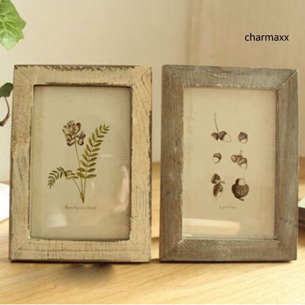 Khung ảnh 5 inch để bàn trang trí nội thất phong cách vintage làm bằng gỗ