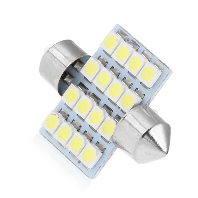 1 Đèn LED 3528 16SMD 31mm Gắn Biển Số Xe Hơi