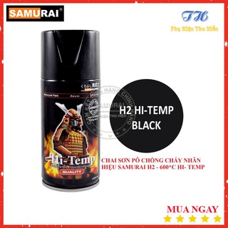 Sơn Xe Máy Chính Hãng Samurai Chịu Nhiệt H2 Đen - Sơn Pô Xe Máy