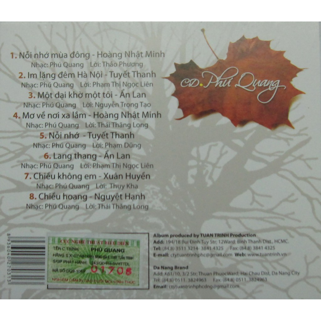 đĩa cd nhạc phú quang