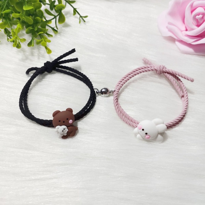 Vòng tay dây thun mặt hình gấu kiểu dáng dễ thương