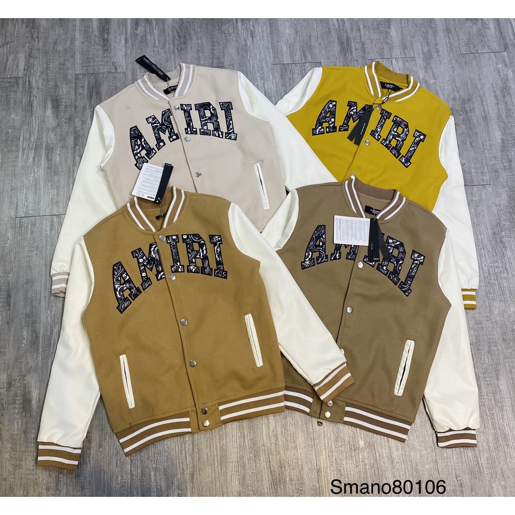⚡️SIÊU HOT ⚡️ Áo Khoác Bomber Nam Nữ AMIRI Chất Da Lộn Tay, Full 4 Màu Hot Nhất, Kèm Ảnh Thật - Shop tongkhosileninhhiep