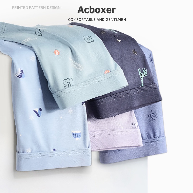 Quần lót nam sịp đùi boxer cao cấp vải Modal  in họa tiết mềm mại thoáng khí ACBX01