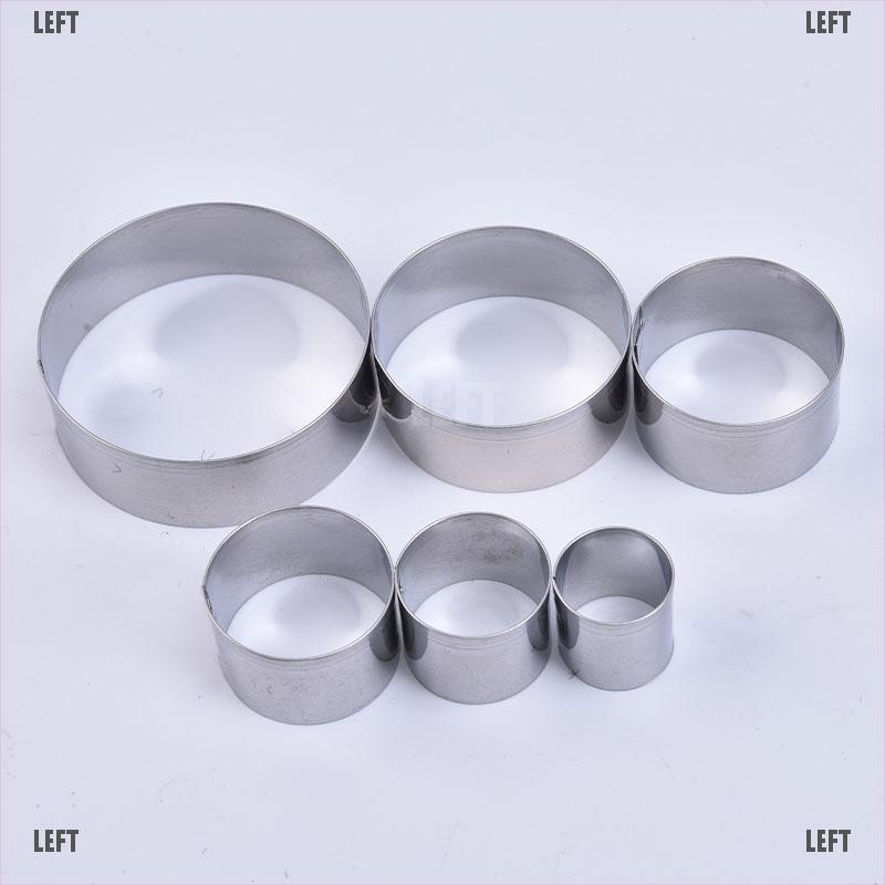 Set 6 Khuôn Làm Bánh Mousse Hình Tròn Bằng Thép Không Gỉ Tiện Dụng