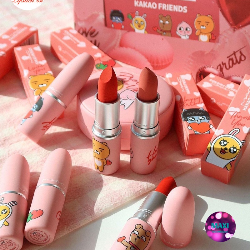 Son MAC KaKao Friends Chính Hãng, Phiên Bản Giới Hạn 2021 Vỏ Hồng Emotion Độc Đáo