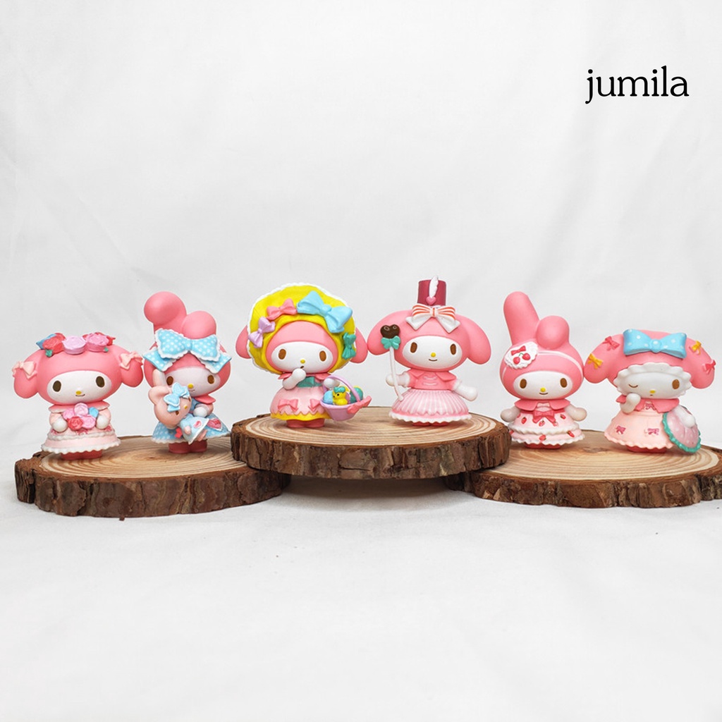 Bộ 6 Mô Hình Nhân Vật Hoạt Hình Mymelody Trang Trí Bàn Làm Việc