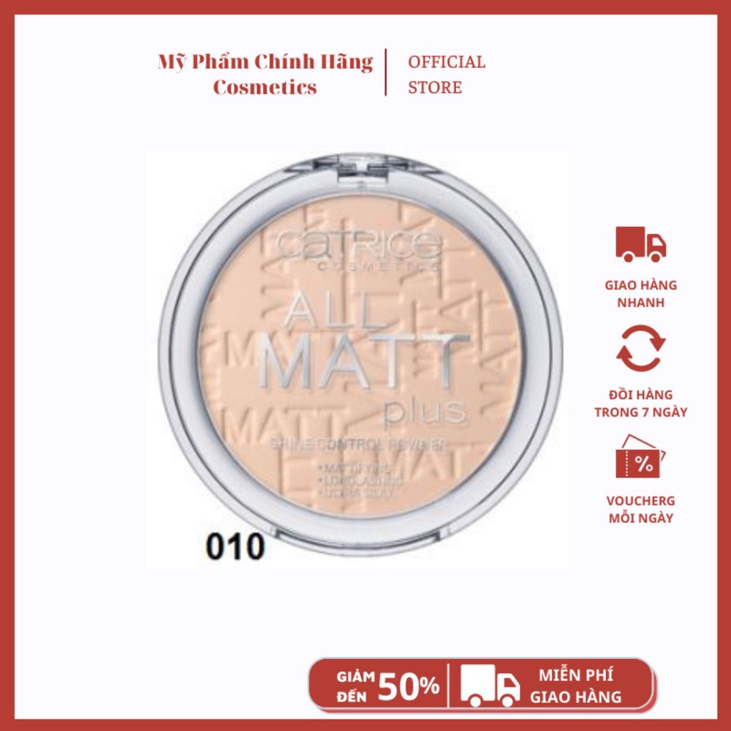 Phấn Phủ Kiềm Dầu Hoàn Hảo Catrice All Matt Plus Shine Control Powder 10g #010 Trasparent