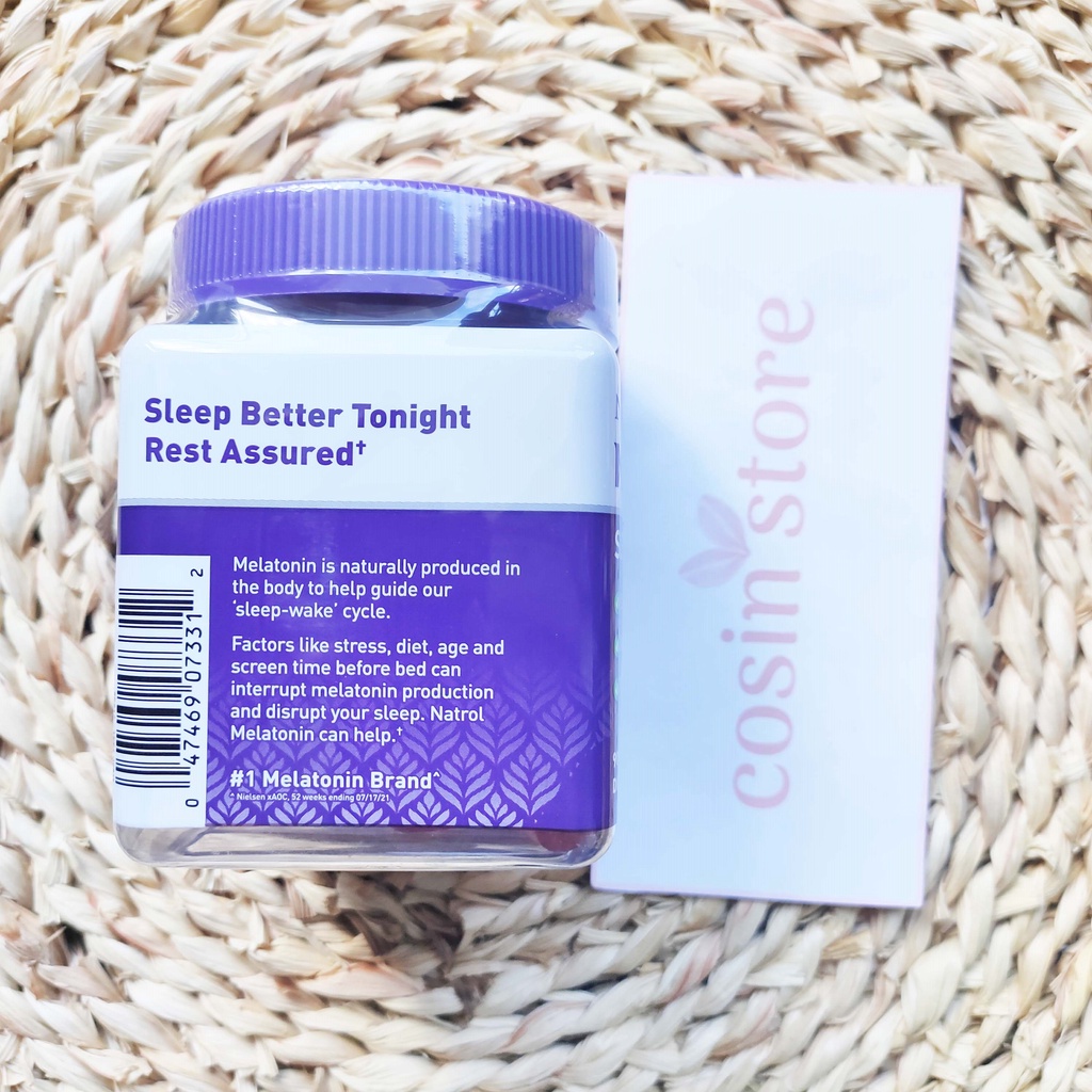 Kẹo dẻo Natrol Melatonin 10mg Sleep 90 viên Hỗ trợ cải thiện giấc ngủ