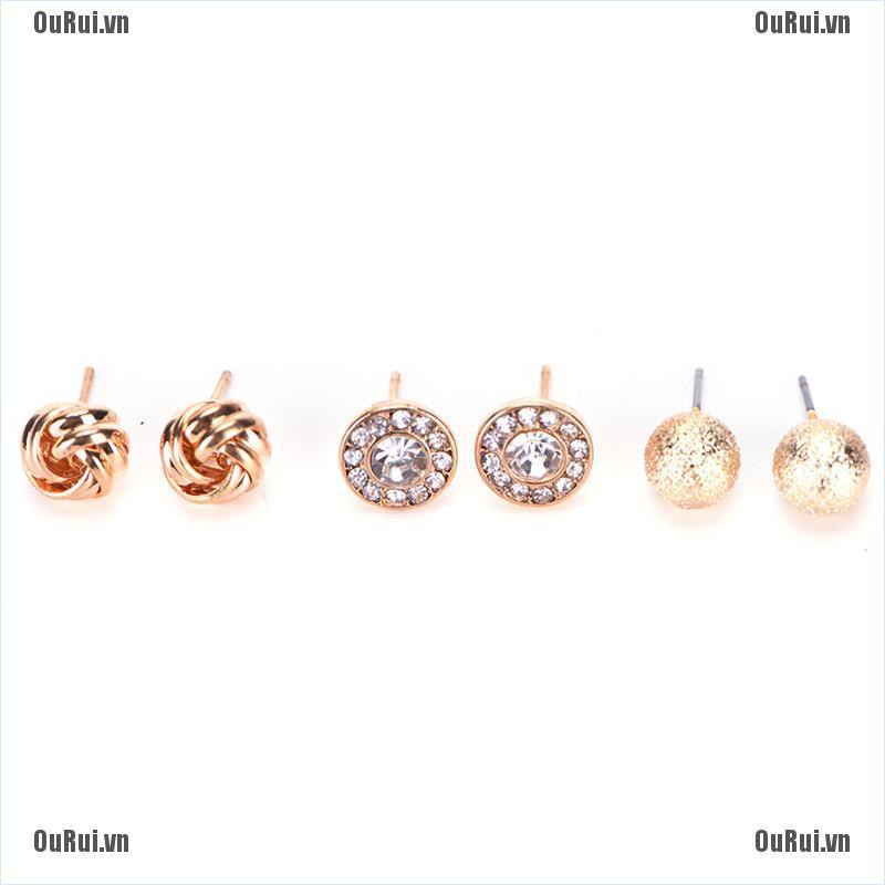 Set 12 Đôi Bông Tai Thiết Kế Xinh Xắn Thời Trang Dành Cho Nữ