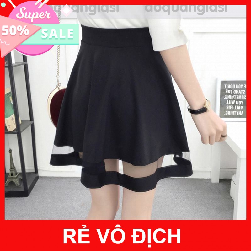 Chân Váy Đen Phối Voan Lưới CHUYÊN CHÂN VÁY CÔNG SỞ