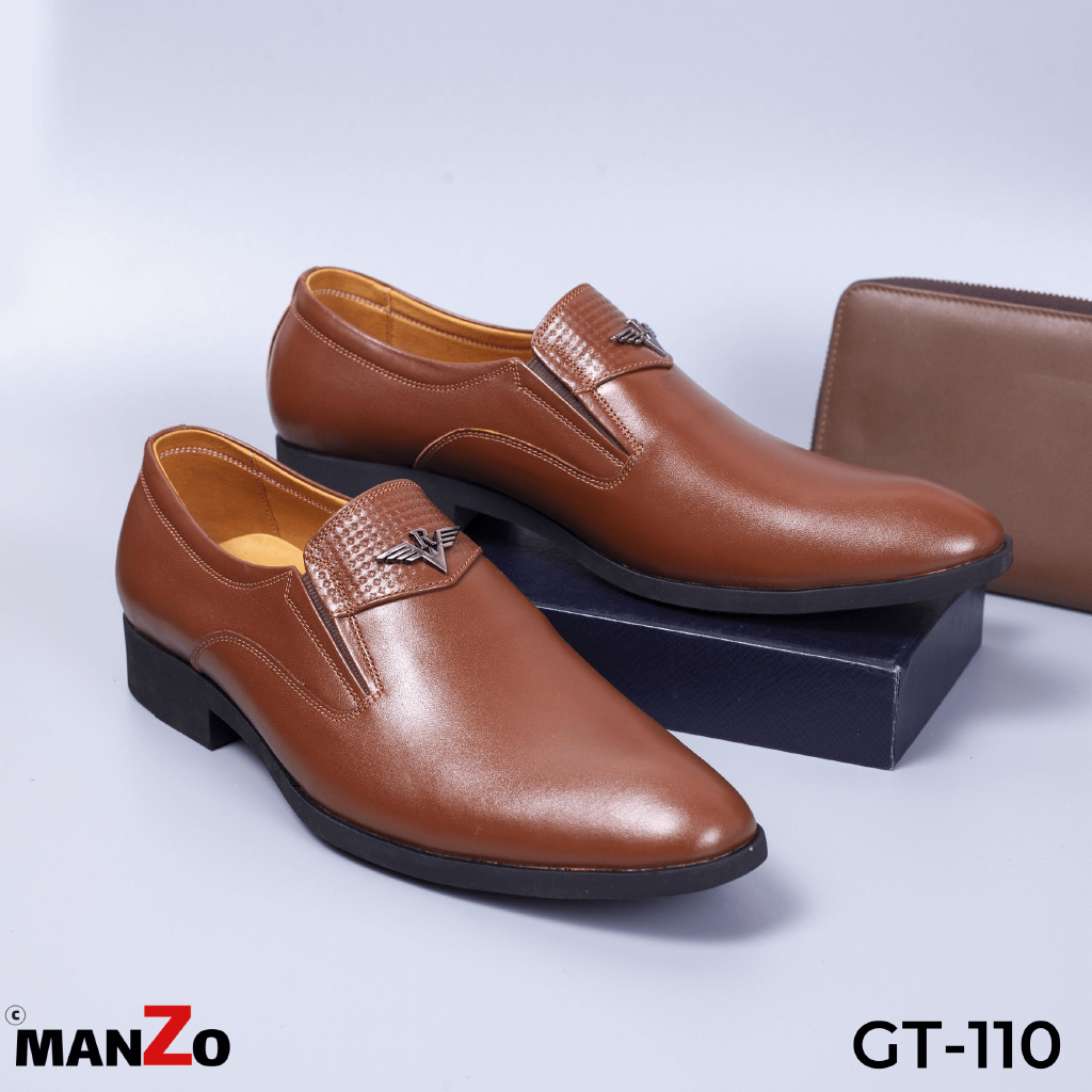 Giày Tây Nam Tăng Chiều Cao 6cm - Giày Cao Cấp Công Sở Da Bò - Bảo Hành 12 Tháng Tại Manzo Store - GT110