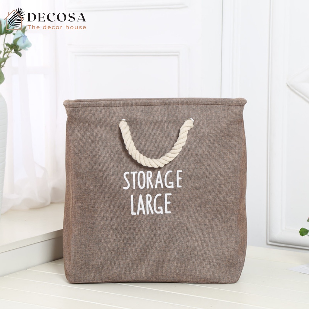 Giỏ đựng đồ giặt vải bố 2 lớp có quai xách storage DECOSA